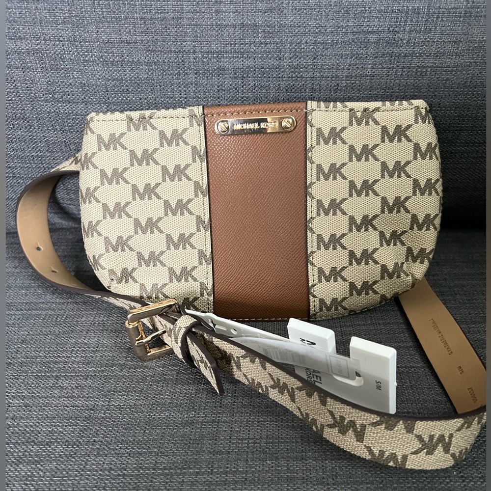 NWT MICHAEL KORS MK SIGNATURE FANNY PACK BAG ON BELT